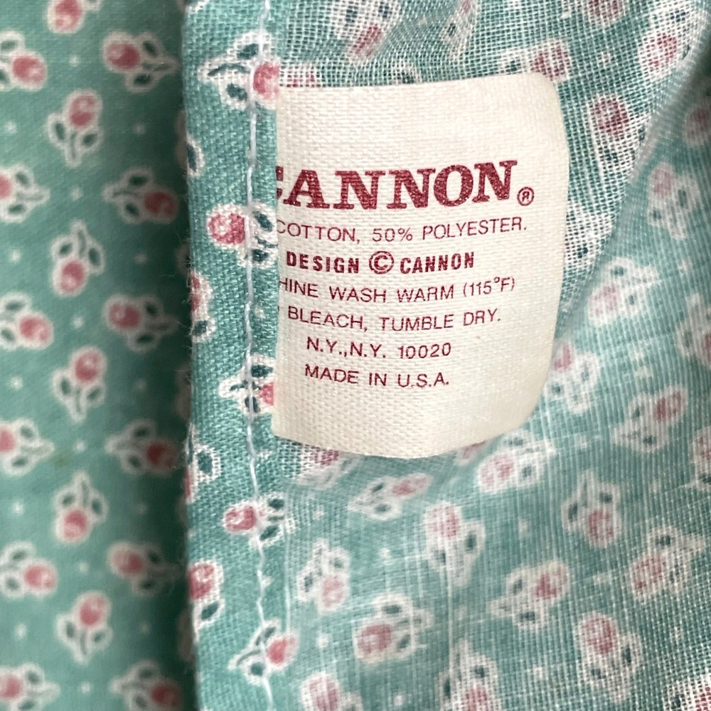 Vintage Cat Cottagecore Floral Ruffle Apron Teal Green Calico 80s Grandmacore - Picture 4 of 9